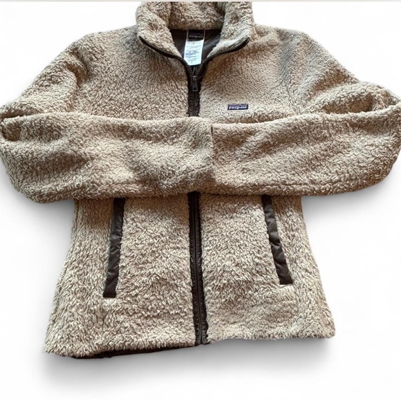 Patagonia Los Gatos Fleece Full Zip Jacket Women’s Small Beige Tan Cozy Teddy - Picture 1 of 5